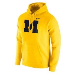 Nike Michigan Wolverines Club Fleece Hoodie Yellow Men's Size M New